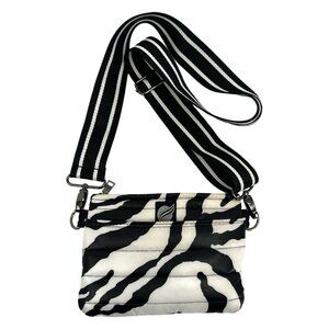 Think Rolyn Black Zebra Print Puffer Crossbody Bag | Good Condition